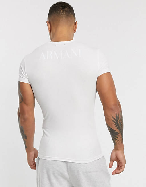  Emporio Armani Loungewear text logo t-shirt in white 