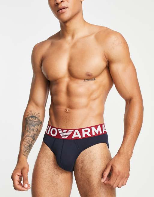 Emporio Armani - Marinblåa trosor med stor logga