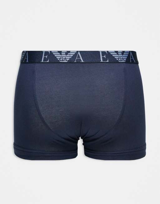 Emporio Armani – Marineblaue Unterhosen mit großem Logo, 3er-Pack, 2 von 3