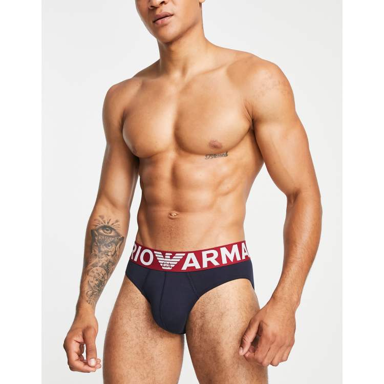 Emporio Armani mega logo briefs in navy | ASOS