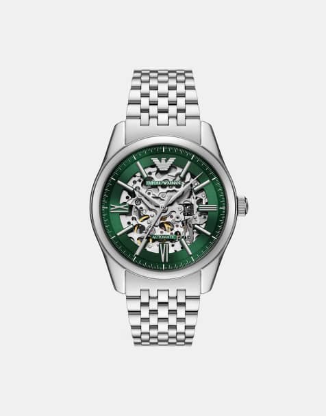 Emporio Armani Men's automatic stainless steel watch in silver - view 1