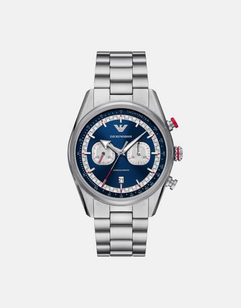 Emporio Armani Men's chronograph, stainless steel watch in silver - view 1