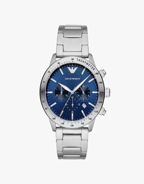 Emporio Armani Men's chronograph, stainless steel watch in silver - view 1