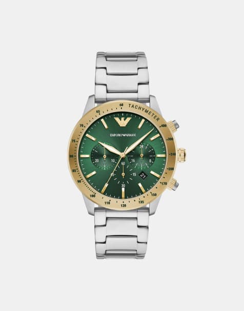 Emporio Armani Men's chronograph, two-tone stainless steel watch in silver - view 1