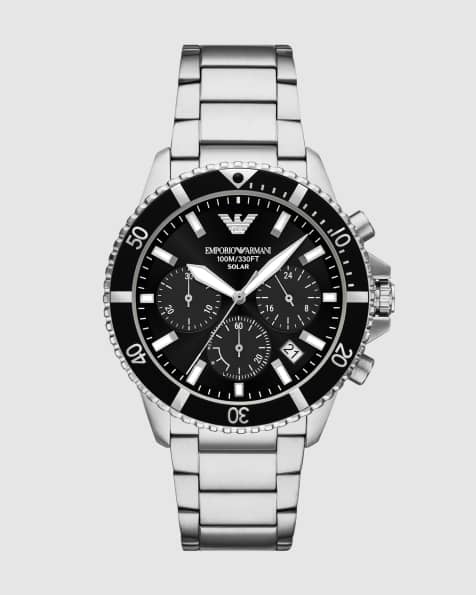 Emporio Armani Men's world explorer solar-powered chronograph stainless steel watch, ar11739 in silver - view 1