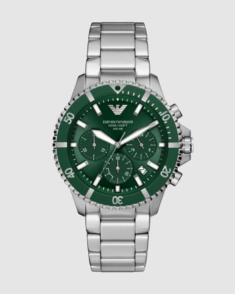 Emporio Armani Men's world explorer solar-powered chronograph stainless steel watch, ar11741 in silver - view 1