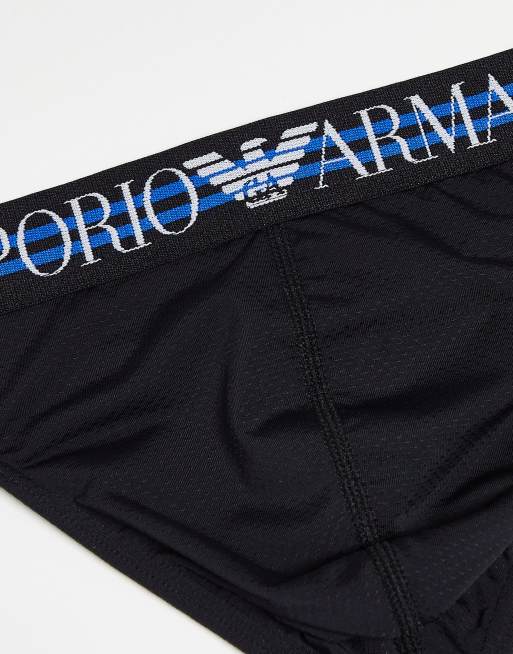 Emporio Armani microfibre thong in black , 3 of 4