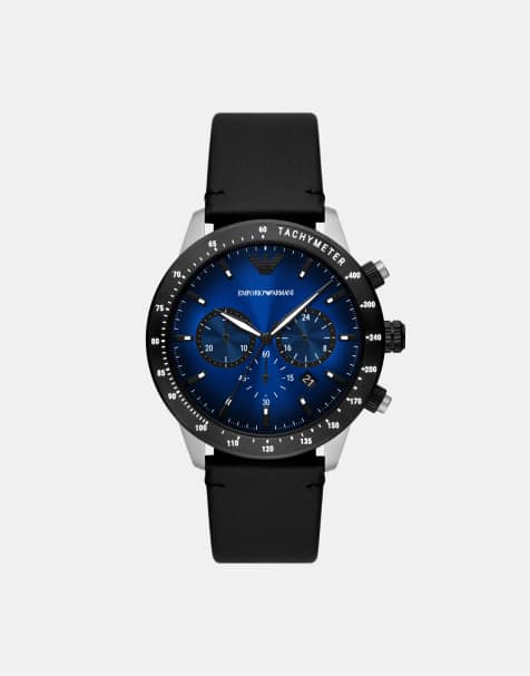 Emporio Armani - Montre chronographe pour homme en acier inoxydable - Noir - view 1