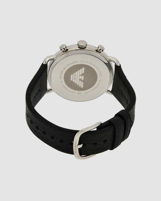 Emporio Armani - Montre chronographe pour homme en cuir - Noir, 4 de 4