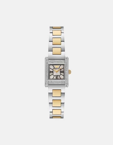 Emporio Armani - Montre en acier inoxydable pour femme à 2 aiguilles - Argenté et doré - view 1