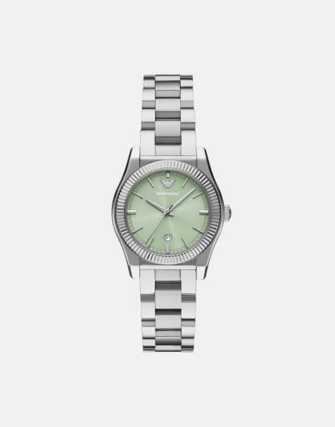 Emporio Armani - Montre femme en acier inoxydable à trois aiguilles avec date - Argenté - view 1