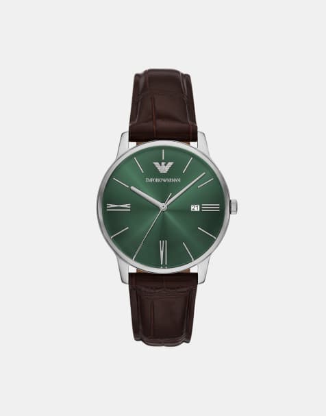 Emporio Armani - Montre homme en acier inoxydable à trois aiguilles avec date - Argenté - view 1