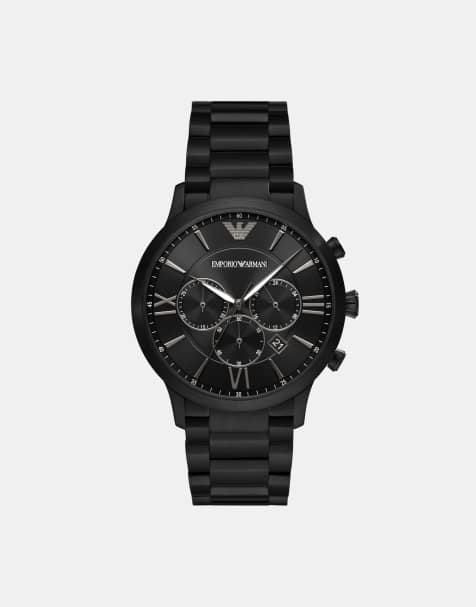Emporio Armani - Montre pour homme en acier inoxydable à mouvement chronographe - Noir - view 1