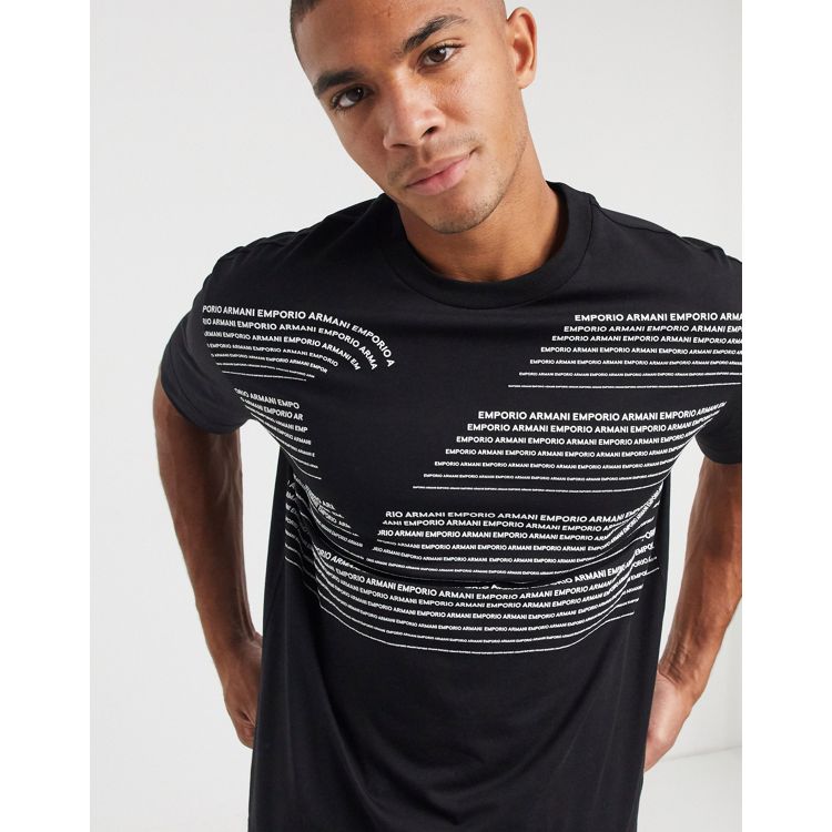 Emporio Armani oversized fit text logo t-shirt in black | ASOS