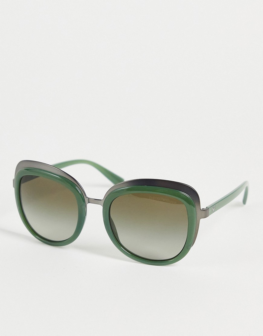 Emporio Armani oversized sunglasses-Green