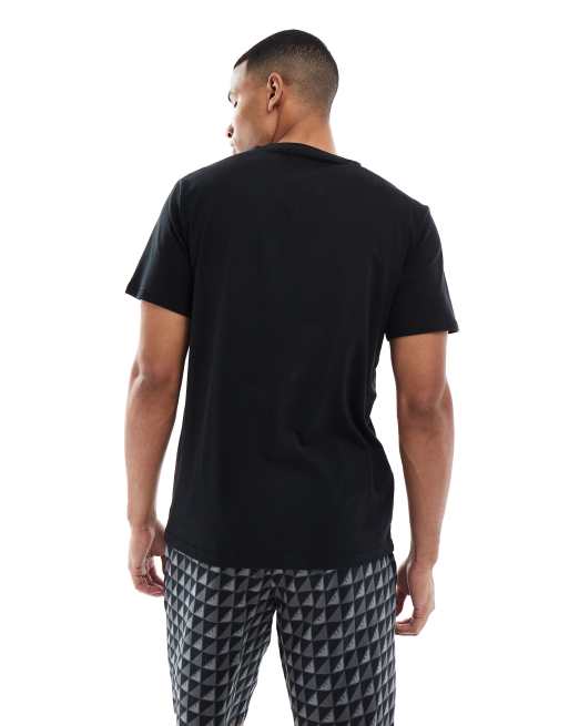 Emporio Armani - Pigiama in jersey nero con logo, 3 di 4