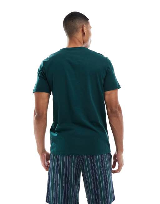 Emporio Armani - Pigiama in jersey verde e blu navy con logo, 2 di 4