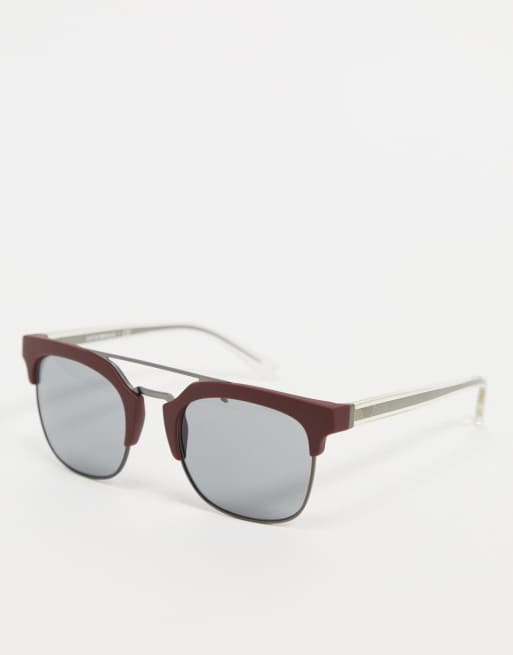 Emporio Armani – Plommonfärgade solglasögon i pilotmodell