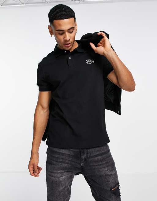 Emporio Armani polo shirt with logo in black | ASOS