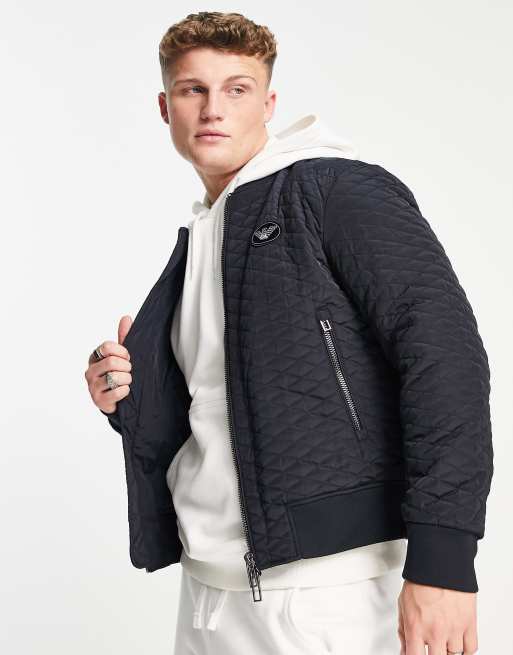 Emporio Armani quilted jacket in navy | ASOS