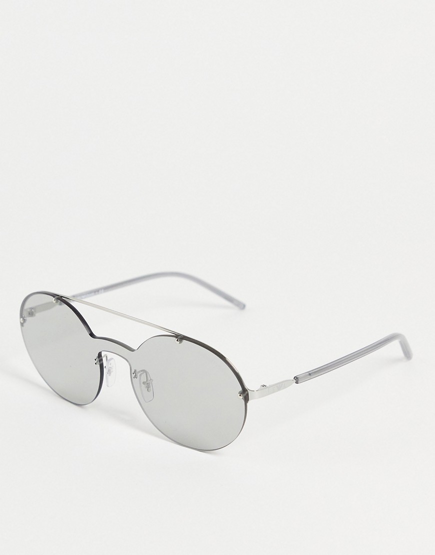 Emporio Armani round lens sunglasses-Silver