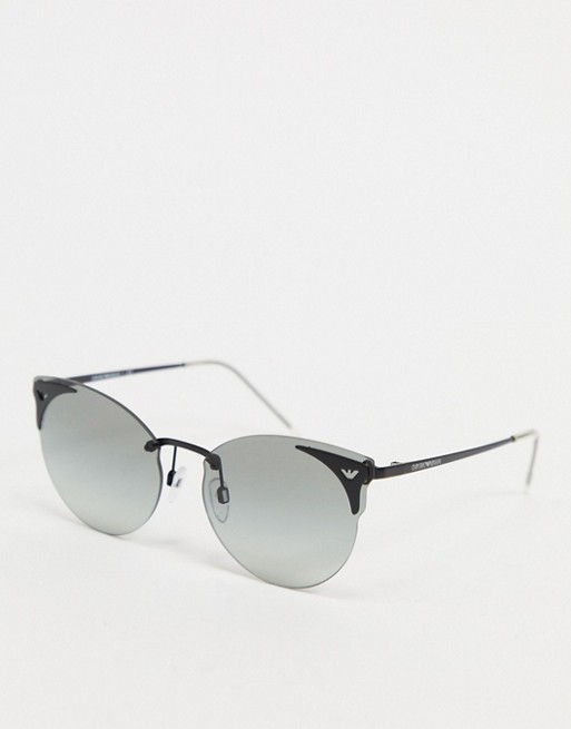 Emporio Armani round sunglasses in black