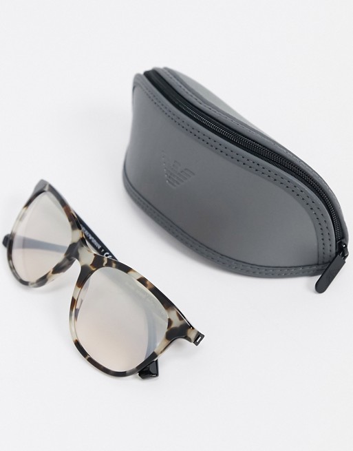 Emporio Armani round sunglasses in tortoise shell | ASOS