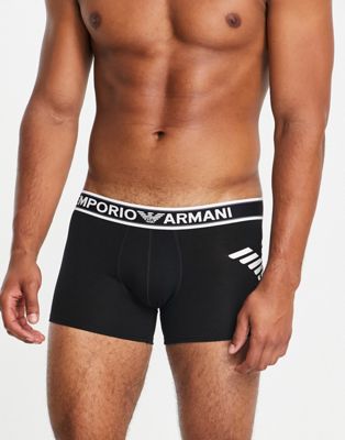 Emporio Armani side logo trunks in black
