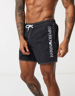 black armani swim shorts