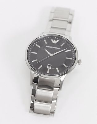 silver armani watch