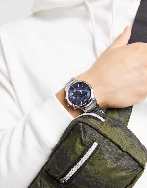 Armani 2448 blue store and silver watch