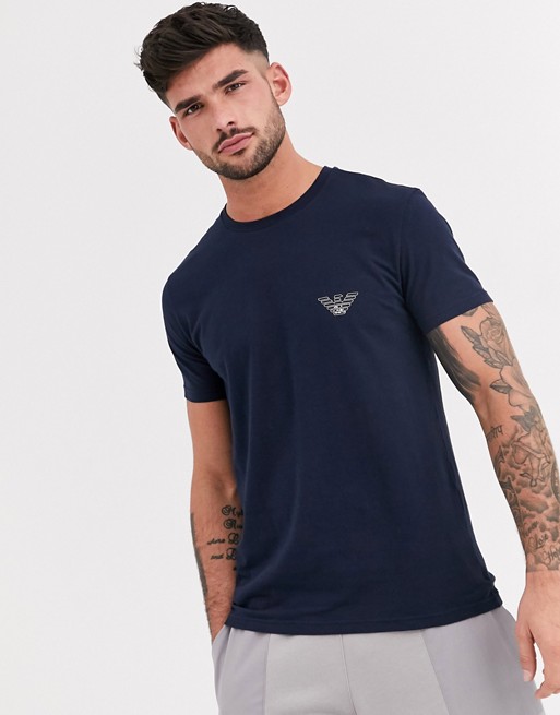 Emporio Armani Loungewear slim fit big eagle logo lounge t-shirt in navy