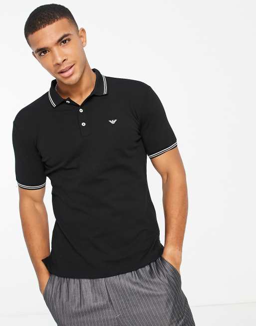 Emporio armani 2025 tipped polo shirt