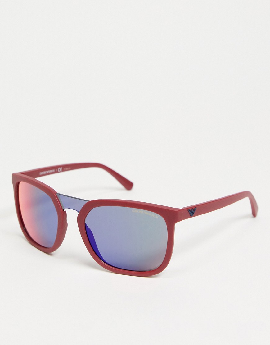 Emporio Armani square lens sunglasses-Red