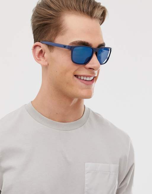 Emporio Armani square sunglasses in blue | ASOS