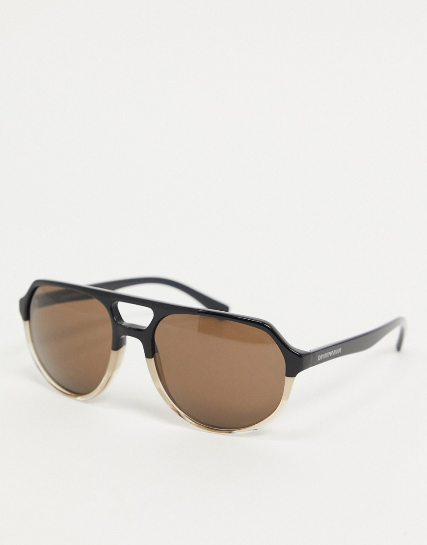 Emporio Armani square sunglasses in brown