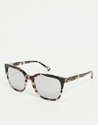 Emporio Armani square sunglasses in tortoise shell with clear lens | ASOS