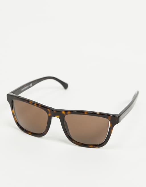 Emporio Armani square sunglasses in tortoise shell ASOS