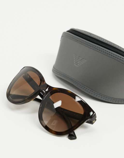 Emporio Armani square sunglasses in tortoise shell | ASOS