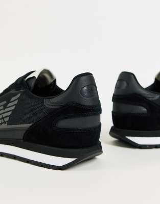 armani black suede trainers