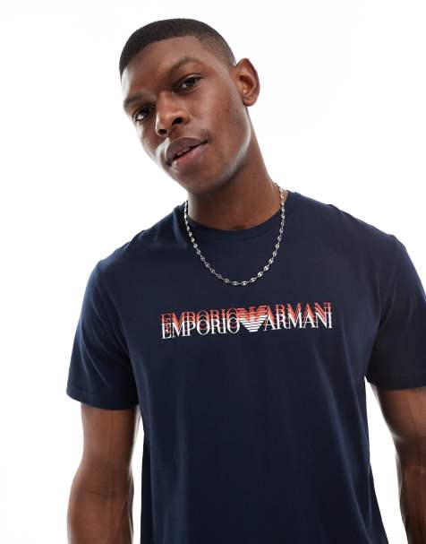 Emporio Armani – Svart t-shirt med rund halsringning och logga - view 1