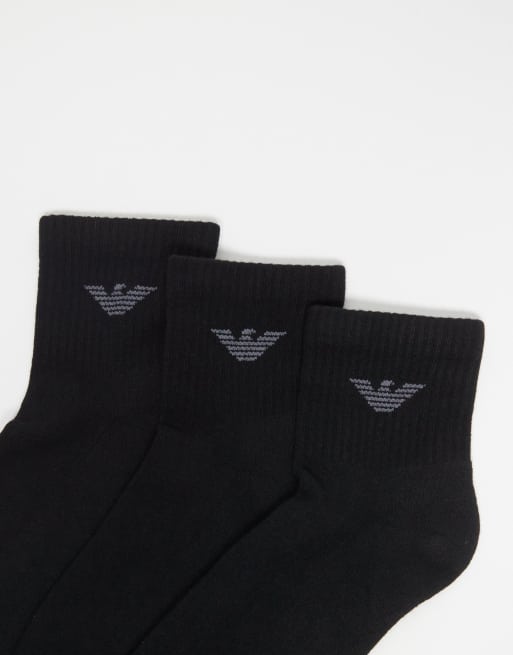 Emporio Armani – Svarta ankelstrumpor, 3-pack, 2 av 3