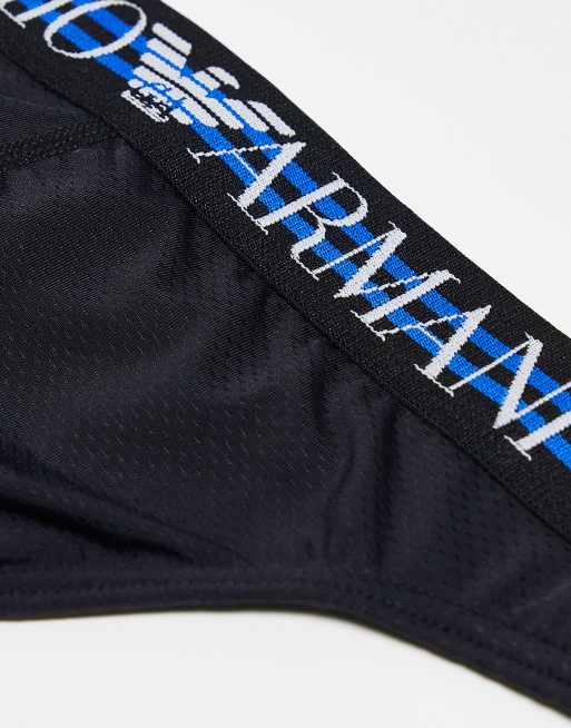 Emporio Armani – Svarta stringkalsonger i mikrofiber , 4 av 4
