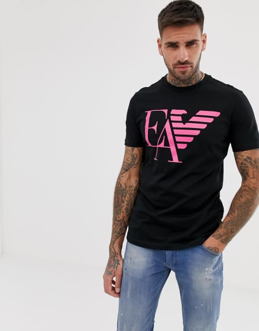 Emporio Armani - T-shirt à grand logo aigle - Noir