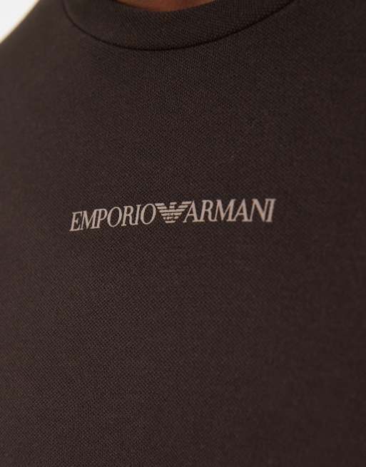 Emporio Armani - T-shirt a maniche lunghe da casa marrone, 5 di 5