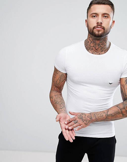 Emporio Armani - T-shirt confort à logo - Blanc