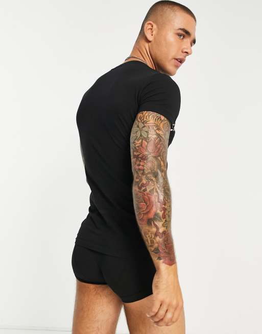 Emporio Armani T-Shirt e boxer aderenti neri ASOS