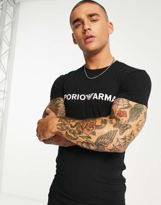 Emporio Armani T-Shirt e boxer aderenti neri ASOS