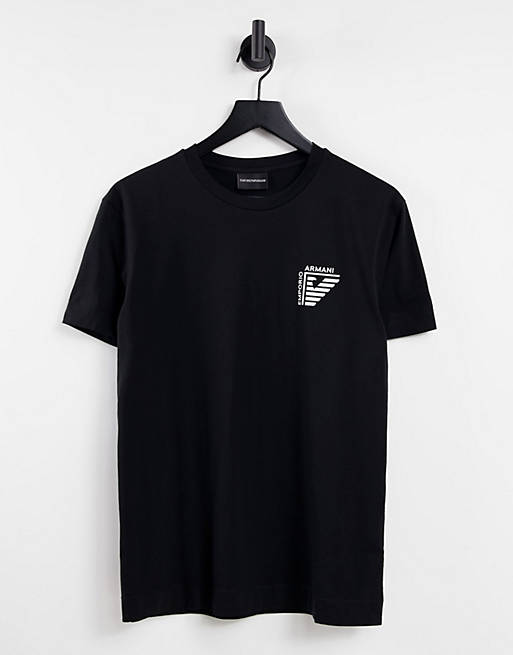 Emporio Armani - T-shirt med logo på brystet i sort