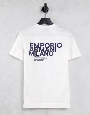 Emporio Armani t-shirt with back print in white